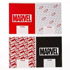Тетрадь 24 листа, линейка, "Marvel", 4 вида микс, Мстители