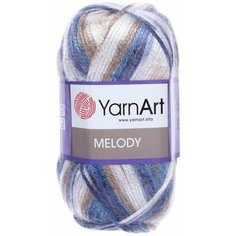 Пряжа YarnArt Melody 100г, 230м (ЯрнАрт Мелоди) Нитки для вязания, 9% шерсть, 21% акрил, 70% полиамид, цвет 904 меланж, 2шт