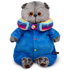 Мягкая игрушка Котик 25 см в спальном комбинезоне Нет бренда