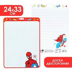 Доска маркерная A4 двусторонняя: клетка/линейка Д4, Человек-паук Marvel