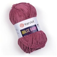 Пряжа для вязания YarnArt Dolce Baby (ЯрнАрт Дольче Беби) - 3 мотка 751 сухая роза, фантазийная, велюровая для игрушек 100% микрополиэстер 85м/50г