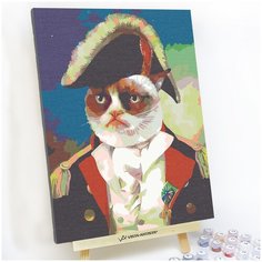 Картина по номерам, холст на подрамнике - Кот Наполеон Животные RED Panda