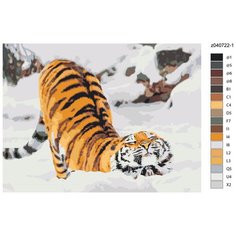 Картина по номерам, 30 x 40, NEEN-z040722-1, тигр, животные, "Живопись по номерам", набор для раскрашивания, раскраска