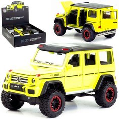 Машинка игрушка детская 1:24 Mercedes-Benz G-class 4х4 CZ117A 21 см, инерционная, свет, звук, желтый / игрушки для мальчиков / модельки машинок Denco Store