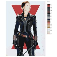 Картина по номерам Z-572 "Скарлетт Йоханссон. Черная вдова" 60x90 Brushes Paints