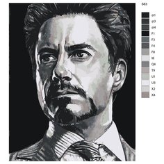 Картина по номерам S83 "Роберт Дауни-младший" 60x80 Brushes Paints