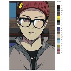 Картина по номерам W-483 "Аниме - гинтама. Оуэн Найт" 40х60 Brushes Paints