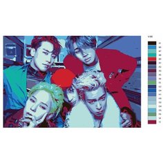 Картина по номерам V-80 "K-pop Big Bang. Участники группы" 40х60 Brushes Paints