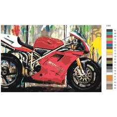 Картина по номерам Z831 "Спортивный мотоцикл Ducati" 50x70 Brushes Paints