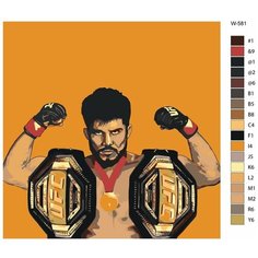 Картина по номерам W-581 "Американский борец - Генри Сехудо" 80х80 Brushes Paints