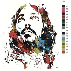 Картина по номерам T786 "Арт Иисус" 60x80 Brushes Paints