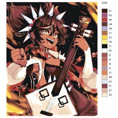 Картина по номерам S193 "Компьютерная игра - Genshin Impact (Геншин Импакт). Синь Янь" 40x50 Brushes Paints