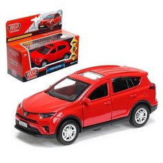 Машина металлическая TOYOTA RAV 4, 12 см, открывающиеся двери, инерционная, цвет красный Технопарк