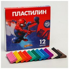 Пластилин 12 цветов 180 г «Супергерой», Человек-паук Marvel