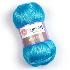 Пряжа YarnArt Melody 100г, 230м (ЯрнАрт Мелоди) Нитки для вязания, 9% шерсть, 21% акрил, 70% полиамид, цвет 893 бирюзовый, 3шт