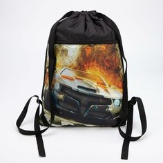 Мешок для обуви, отдел на шнурке, наружный карман, цвет чёрный Miki Market