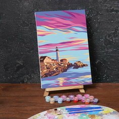 Картина по номерам на холсте с подрамником "Маяк" 20х30 см Школа талантов