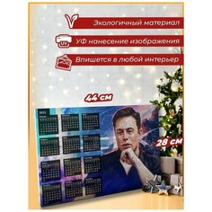 Календарь на рельефной доске ОСП Илон Маск - 1055 Artwood