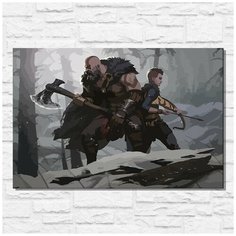 Картина по номерам на холсте игра god of war ragnarok - 11606 Г 60x40