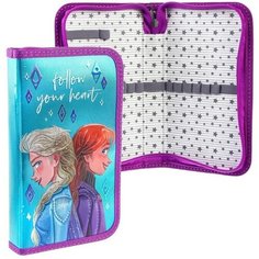 Disney Пенал каркасный с эффектом металлик, 1 секция, 11х20 см, Холодное сердце