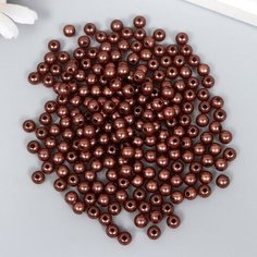 Арт Узор Бусины для творчества пластик "Шоколадно-коричневый" набор 200 шт d=0,6 см