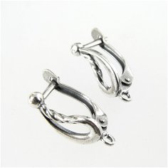 Швензы для сережек Forgiata Silver Plated 19х7 мм (пара), основы, фурнитура для бижутерии Нестандарт