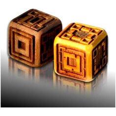 Игральные кубики Tech Dice 2 шт, Кости деревянные Дуб, Бук, Граб. Размер 16 мм. для настольных игр DnD April Global Store