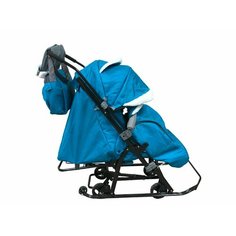 Санки-коляска Galaxy kids 1-1 Plus лен бирюзовый Нет бренда
