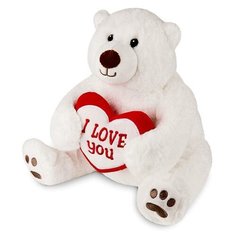 Мягкая игрушка «Медведь белый с сердцем», 23 см Maxitoys