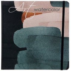Скетчбук для акварели 190 x 190 мм, 32 листа Fine Line, твёрдая обложка, ламинация Soft-Touch, выборочный УФ-лак, блок акварельная бумага 200 г/м2 Полином