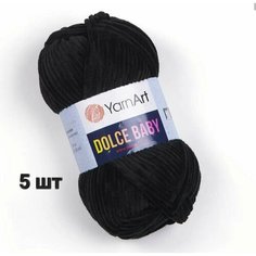Пряжа YarnArt Dolce baby Черный (742) 5 мотков 50 г/85 м (100% микрополиэстер) ярнарт дольче беби