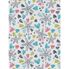 Отрезная ткань для мебели Ambesonne "Сердечные медузы" метражом для рукоделия и шитья, оксфорд, 155 см