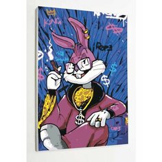 Картина по номерам на стену 40х60 Заяц Бакс Бани Раскрасим сами