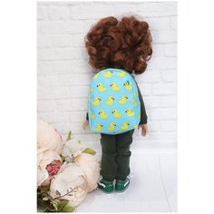 Рюкзак для кукол 32-45 см Paola Reina, Berjuan и др. из экокожи, голубой (утки) Favoridolls