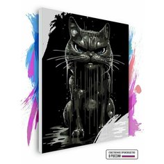 Картина по номерам на холсте Metal cat black, 90 х 120 см Красиво Красим