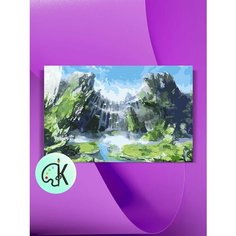 Картина по номерам на холсте Водопад в тропиках, 40 х 60 см КУЛЬТУРА ЦВЕТА