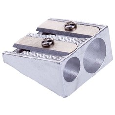 Точилка ручная металлическая OfficeSpace (2 отверстия, без контейнера) (SHM2_1611), 12шт.