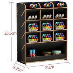 Органайзер-подставка настольный deVENTE. Largo 21x9.2x25.5 см, МДФ, черный, кар. кор 7601790