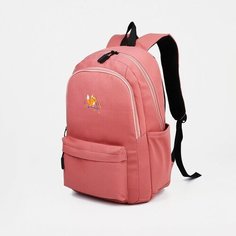 Рюкзак на молнии, наружный карман, цвет розовый NO Name