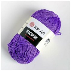Пряжа "Macrame Макраме" 100процентов полиэстер 130м/90гр (135 сирень) Нет бренда