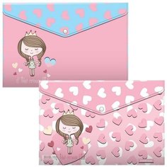 Набор из 4 папок-конвертов пластиковых ErichKrause Pastel Princess, A4