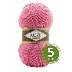 Пряжа Alize Lanagold Fine (Ланаголд Файн) - 5 мотков Цвет: 178 темно-розовый 49% шерсть, 51% акрил 100г 390м