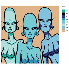 Картина по номерам V-715"Инопланетное Трио", 70x70 см Brushes Paints
