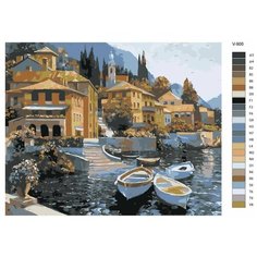 Картина по номерам V-900 "Италия. Венеция - лодочный причал", 60x80 см Brushes Paints