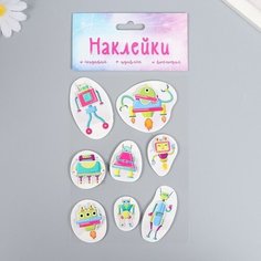 Наклейка картон 2 слоя "Роботы" 17х12 см Мастер