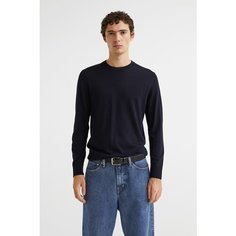Свитер из шерсти мериноса - темно-синий - XS H&M