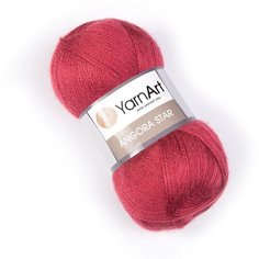 Пряжа YarnArt Angora Star (Ярнарт Ангора Стар) Нитки для вязания, 100г, 500м, 20% шерсть 80% акрил, цвет 570 брусника, 2 шт.