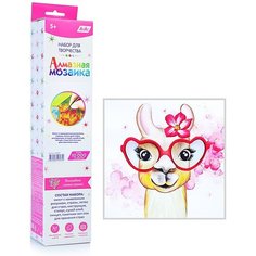 Алмазная мозаика KiKi "Крутая лама" 30х30, частичная выкладка MOD040