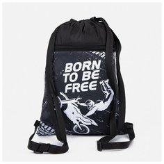 Мешок для обуви, отдел на шнурке, наружный карман, цвет чёрный Sacvoyage