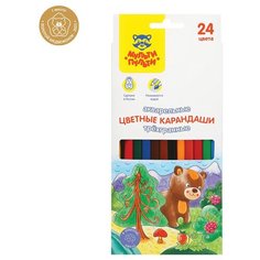 Карандаши акварельные Мульти-Пульти "Невероятные приключения" 24 цвета, трехгран, заточен, картон, европодвес